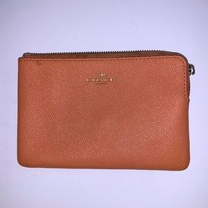 Coach wallet coral colored